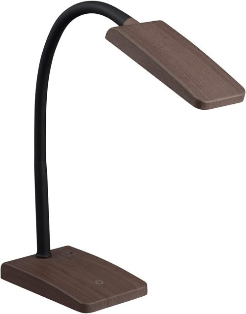 オーム電機(OHM) LEDデスクランプ 昼白色 ブラウン木目調 DS-LS20-T