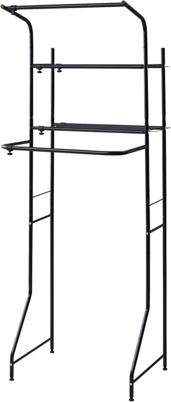 山善(YAMAZEN) バスタオルハンガー付きランドリーラック SHL-705