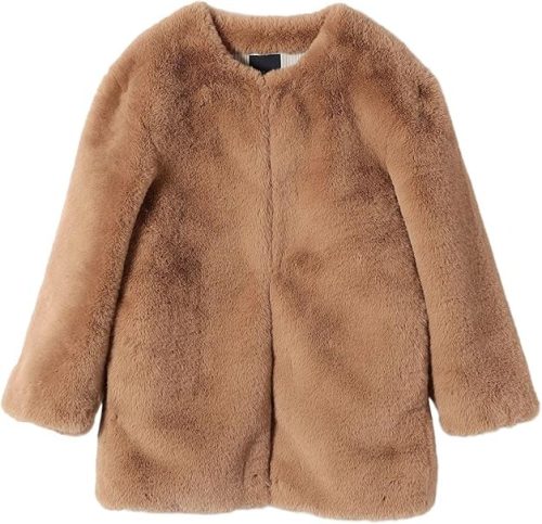 シップス(SHIPS) SHIPS Primary Navy Label:フェイク ファー ノーカラー ハーフ コート