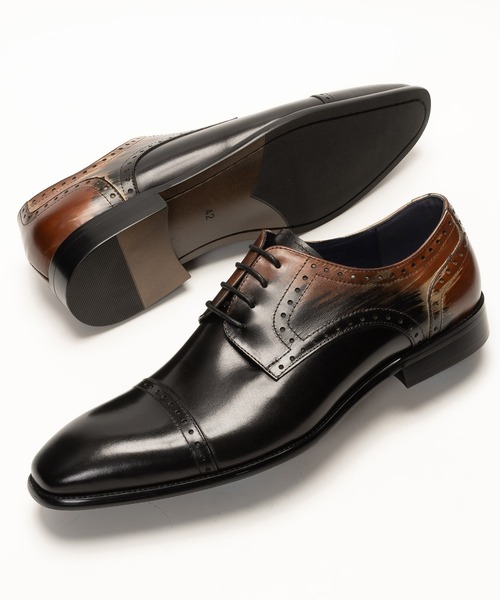 ルシウス(LUCIUS) ブローグ ドレスシューズ ストレートチップ 外羽根