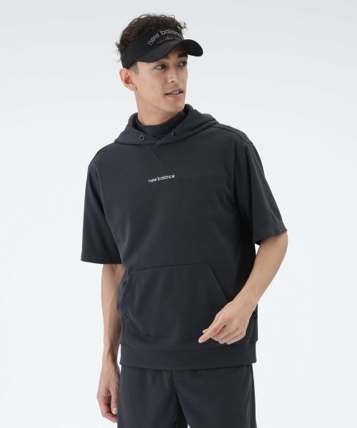 ニューバランス(new balance) ストレッチ UV ハーフスリーブ スウェット プルオーバー フーディー