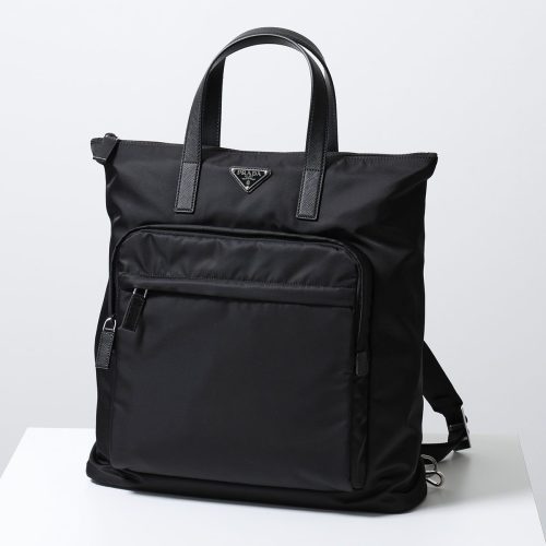 プラダ(PRADA) Re-Nylon xサフィアーノレザー トートバッグ