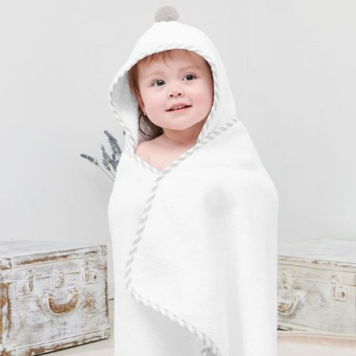 スウィートマミー(Sweet Mommy) オーガニックコットン100% ぽんぽんフード付きバスタオル sg20065