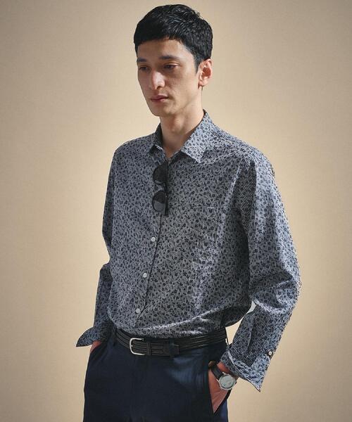 タケオキクチ(TAKEO KIKUCHI) 播州 ドビーストライプ フラワーシャツ