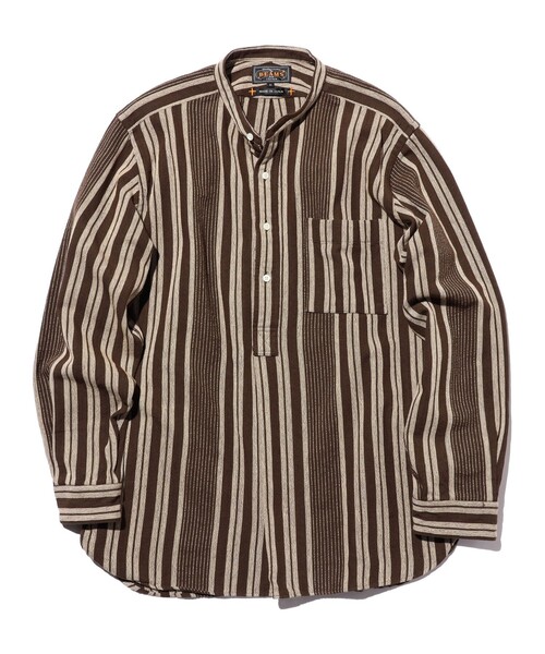 ビームスプラス(BEAMS PLUS) Band Pullover Indian Oxford Stripe