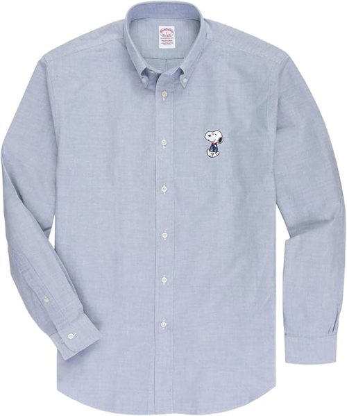 ブルックスブラザーズ(Brooks Brothers) Brooks Brothers × PEANUTS スーピマコットン スヌーピーエンブロイダリー カジュアルシャツ Traditional Fit