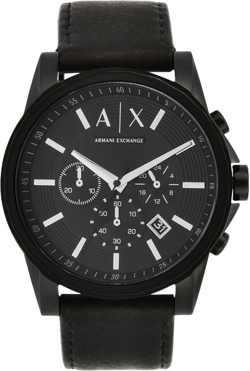アルマーニ エクスチェンジ(ARMANI EXCHANGE) 腕時計 メンズ クロノグラフ レザーウォッチ AX2098