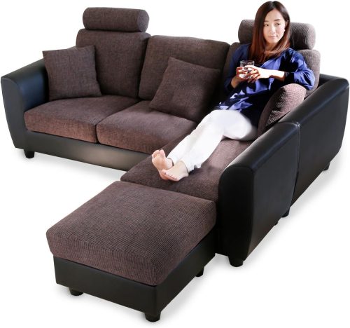 ロウヤ(LOWYA) 3人掛けカウチソファ ハイバックソファ