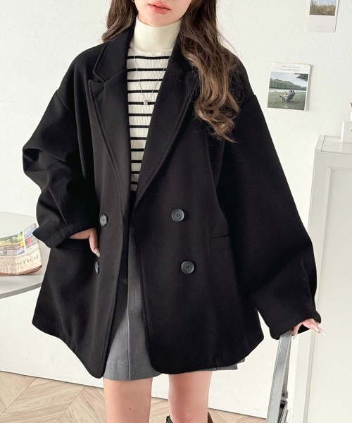 クラシカルエルフ(Classical Elf) ONもOFFもキマる。こなれ感漂うフェイクウール素材ダブルテーラードジャケット