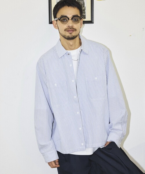 フリークスストア(FREAK'S STORE) 別注 オックスフォード クロップド ロングスリーブ ワークシャツ