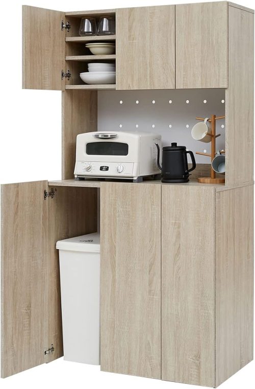 ロウヤ(LOWYA) ゴミ箱収納付き食器棚