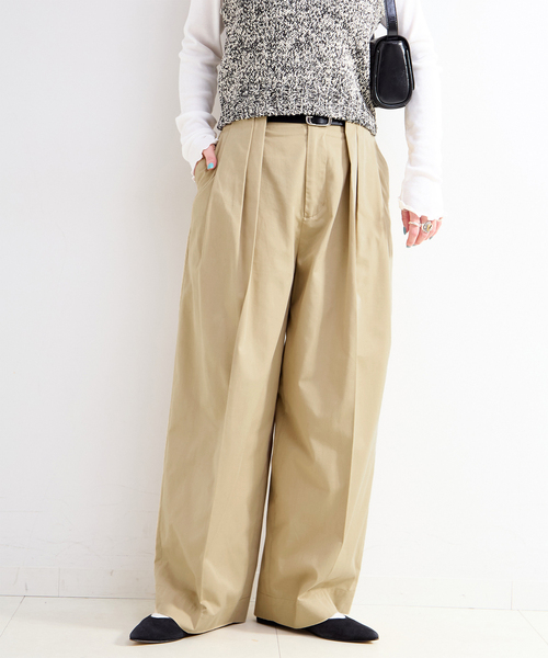 ベーセーストック(B.C STOCK) ウォッシャブル / T/Cワイドチノパンツ