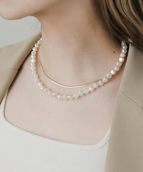 スメリー(SMELLY) パールスネークチェーン2セットネックレス