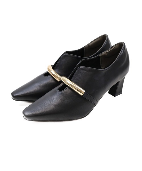 ヴィヴィアン(Vivian) スリットデザインゴールドモチーフパンプス