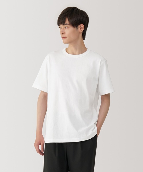 無印良品 紳士 洗いざらし太番手クルーネック半袖Tシャツ