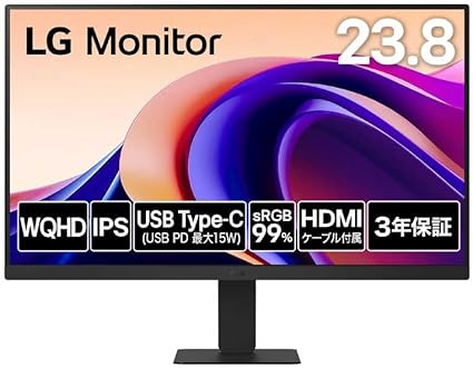 LGエレクトロニクス(LG Electronics) 23.8インチ IPS WQHD USB Type-C搭載モニター 24U631A-B