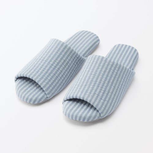 無印良品 綿サッカー織　履き心地やわらか足なりスリッパ
