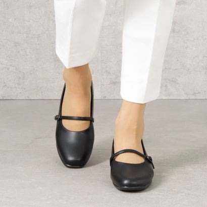 フワラク(fuwaraku) 幅広 4E 防水 ストラップパンプス 3.5cmヒール 21.5cm~25.5cm