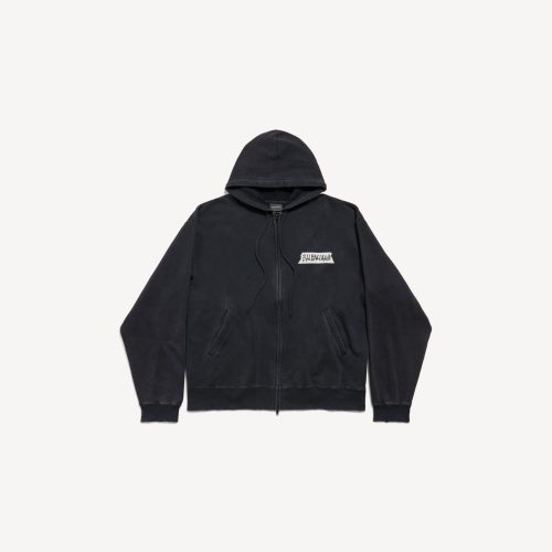 バレンシアガ(BALENCIAGA) Masking Tape オーバーサイズ ジップアップ Hoodie