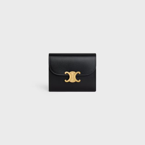 セリーヌ(CELINE) スモール フラップウォレット トリオンフ / シャイニーカーフスキン