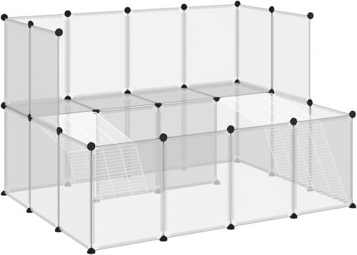vidaXL 小動物ケージ 透明 143x107x93cm PP＆スチール