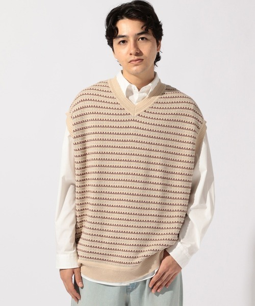 ニコアンド(niko and…) ジャガードニットベスト