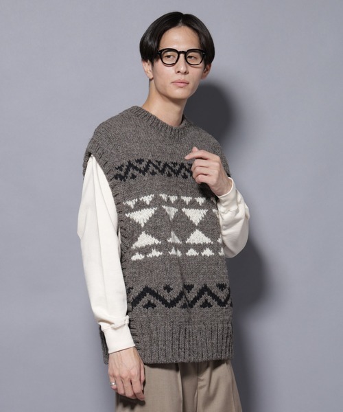 ナノ・ユニバース(NANO universe) ペルー産ハンドニットベスト