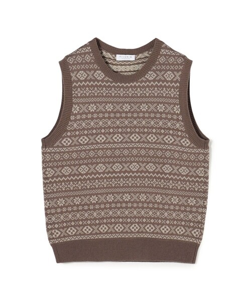 トゥモローランド(TOMORROWLAND) ウールカシミヤ フェアアイル クルーネックプルオーバー ニットベスト