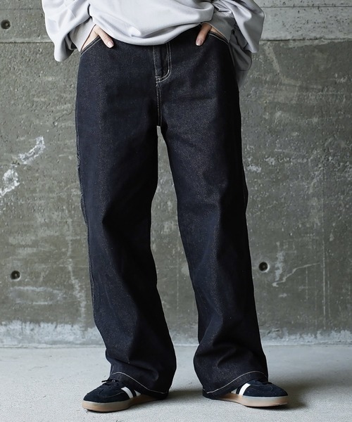 ジェネレス(GENELESS) デニム ルーズ ペインター ワークパンツ