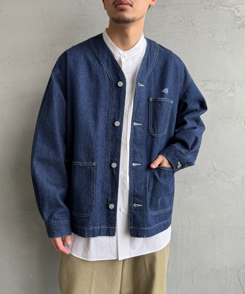 ダントン(DANTON) Men's Denim Collarless Jacket