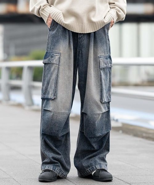 ウィゴー(WEGO) デニムイージーカーゴパンツ