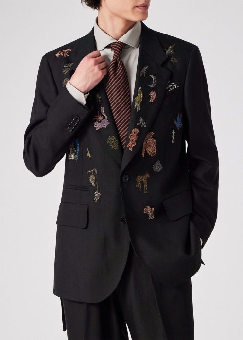 ポールスミス(Paul Smith) ドレープツイル エンブロイダリー シングル2Bジャケット