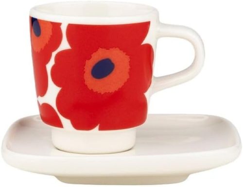 マリメッコ(marimekko) Unikko エスプレッソカップ 50ml & プレート 10×10cm