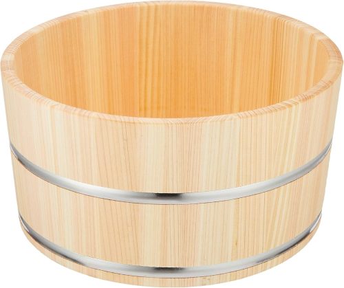 ダイワ産業 ひのき湯桶 ステンレスタガ YS-4