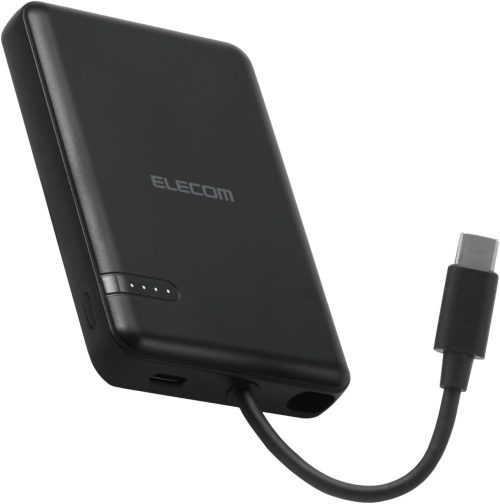 エレコム(ELECOM) USB Type-C ケーブル一体モバイルバッテリー EC-C33BK