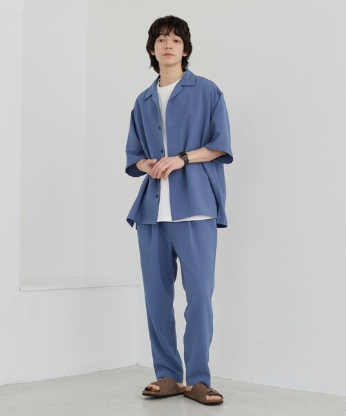 コーエン(coen) リネンライクオープンカラーシャツ / リネンライクイージーパンツ