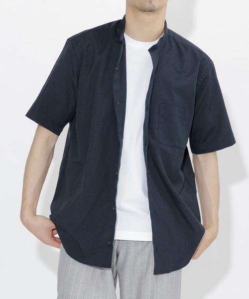 アーバンリサーチロッソメン(URBAN RESEARCH ROSSO MEN) ハイパフォーマンスリネンバンド半袖シャツ