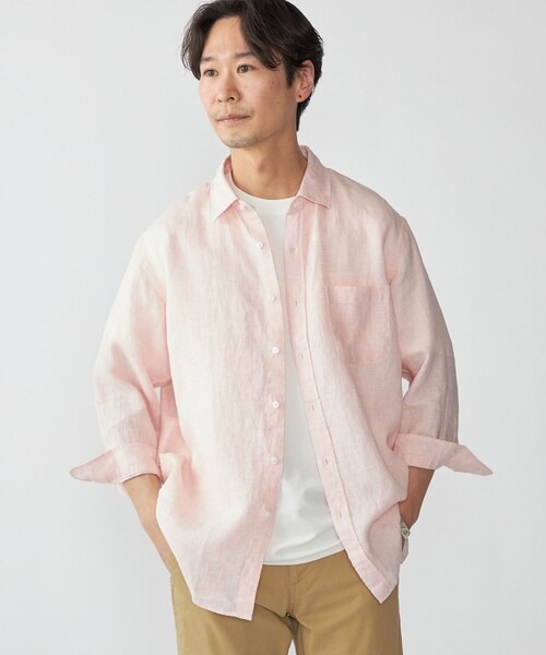シップス(SHIPS) レイモンド レギュラーカラー リネン 7スリーブ シャツ