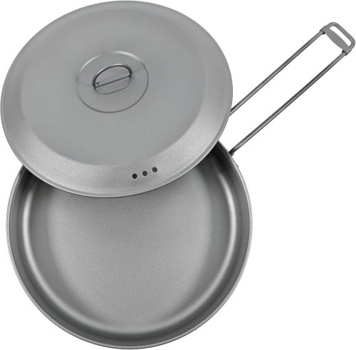 A.S.F.OUTDOOR チタン製平型フライパン(L) 蓋付きTi-0023