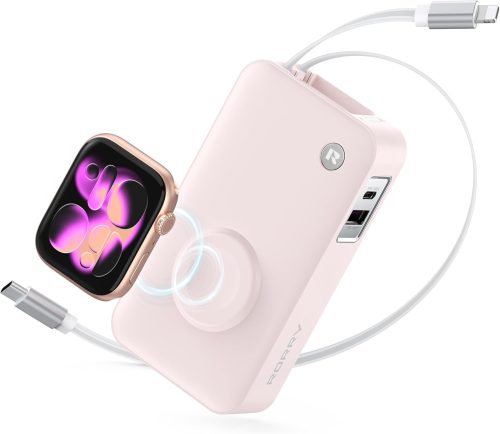 RORRY 10000mAh モバイルバッテリー 伸縮ケーブル内蔵 30W出力 H1