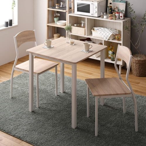 ラシク(RASIK) 2人掛けダイニングセット テーブル＋シンプルデザインチェア