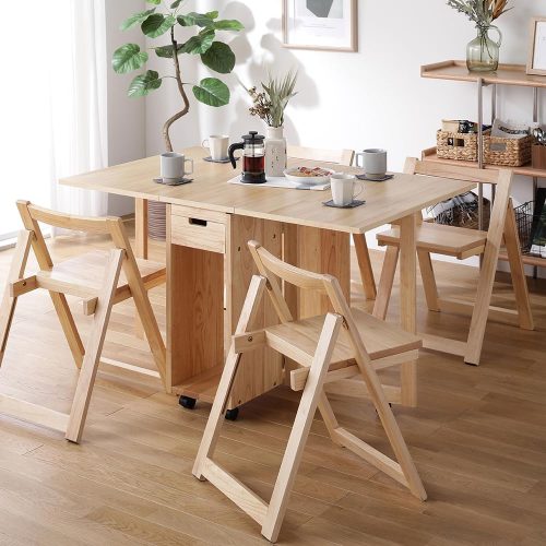 ラシク(RASIK) 木製 折りたたみダイニング 5点セット Goethe ゲーテ