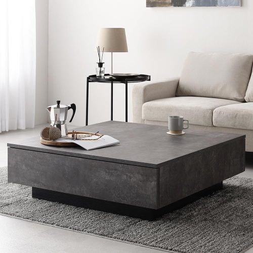 ラシク(RASIK) 引き出し付き センターテーブル Solwyn ソルウィン 正方形 90×90cm