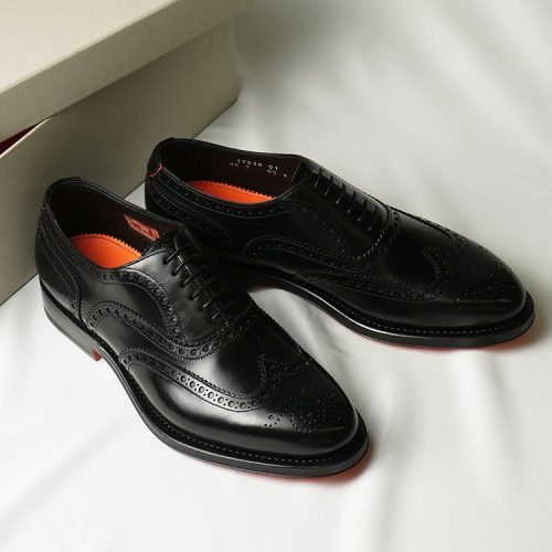サントーニ(santoni) アンティークドレザー メンズ ブローグオックスフォード
