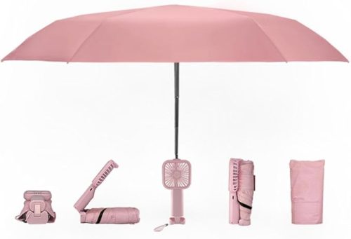 CAWKAY 日傘 扇風機付き 6本骨