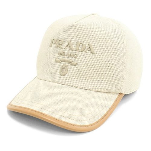 プラダ(PRADA) リネン混紡 ベースボールキャップ