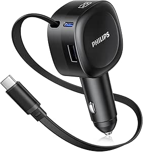 フィリップス(Philips) 巻き取り式 カーチャージャー DLP2360C