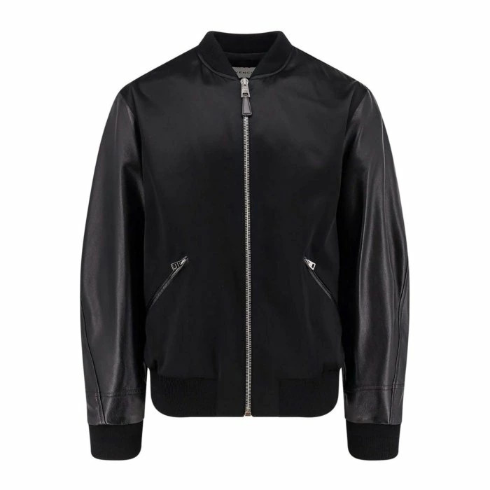 ジバンシィ(GIVENCHY) GIVENCHY Paris エンブロイダリー サテン&ナッパレザー ボンバー