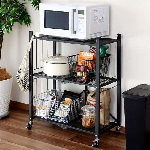 山善(YAMAZEN) 折りたたみラック キャスター付き LIS-3