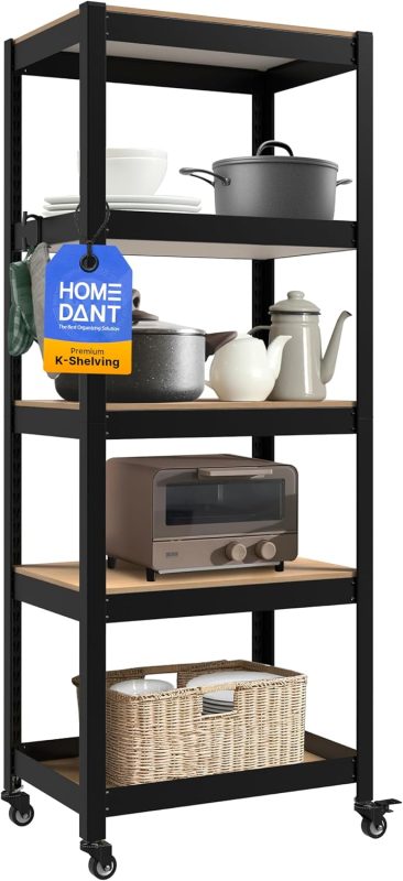 HOMEDANT HOUSE スチールラック キャスター付き HS604015W-5W-JP